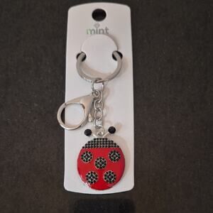 Mint Ladybug Keychain - Red and Black Bag Charm